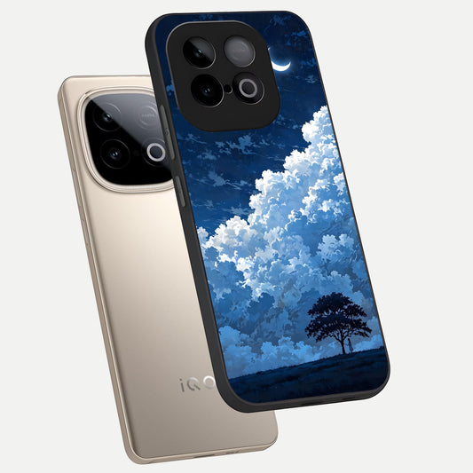  Midnight Sky Serenity phone case for iQOO Neo 10 showing premium glass back cover with detailed artwork