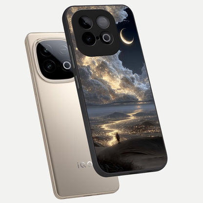  Moonlight Spark Path phone case for iQOO Neo 10 showing premium glass back cover with detailed artwork