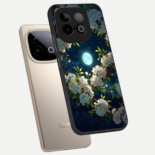  Moonlit Blossom Dream phone case for iQOO Neo 10 showing premium glass back cover with detailed artwork