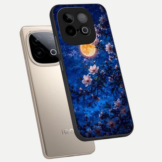  Moonlit Blossoms Night phone case for iQOO Neo 10 showing premium glass back cover with detailed artwork