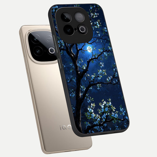  Mystic Floral Night phone case for iQOO Neo 10 showing premium glass back cover with detailed artwork