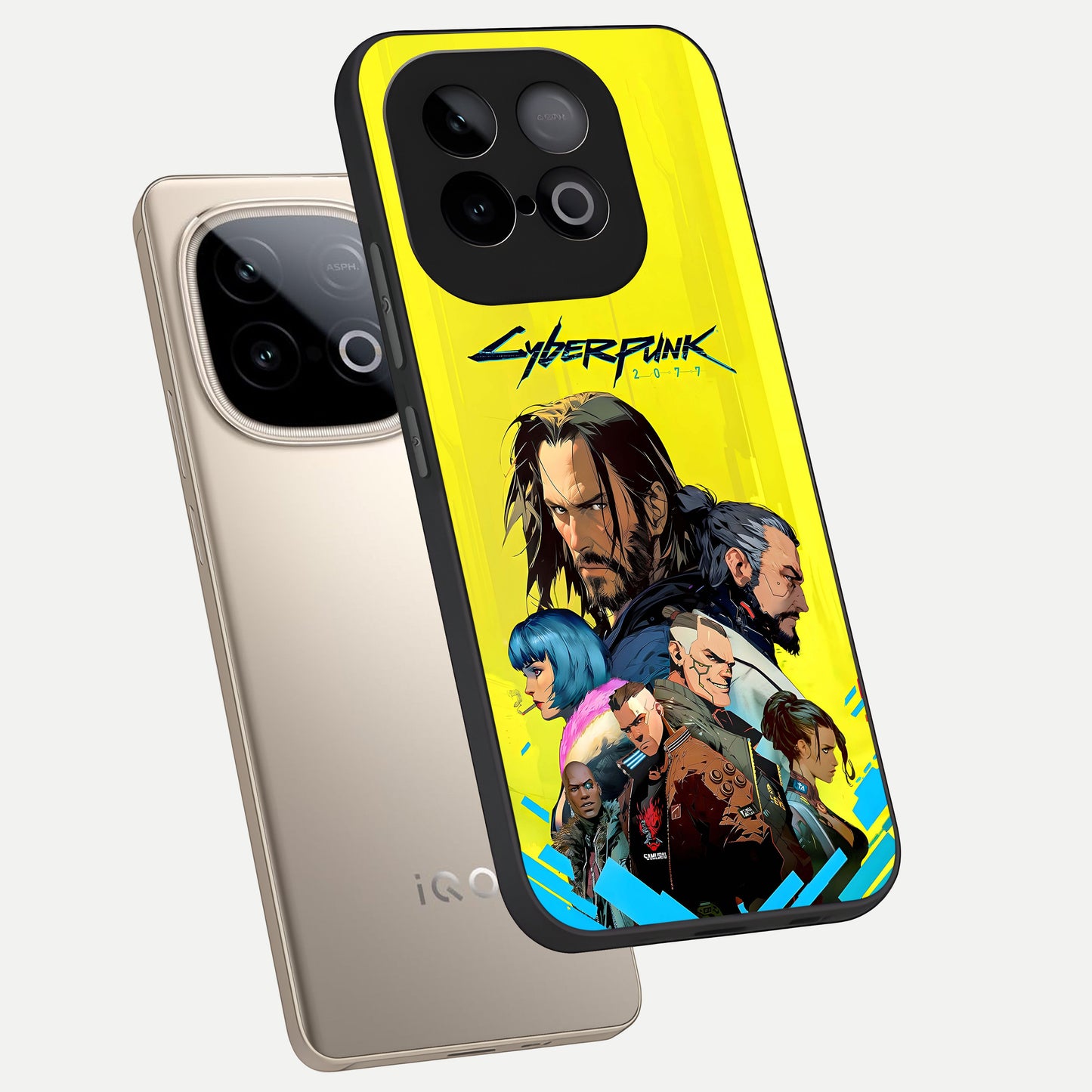  Neon Rebel Genesis phone case for iQOO Neo 10 showing premium glass back cover with detailed artwork