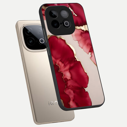  Pink And White Marble phone case for iQOO Neo 10 showing premium glass back cover with detailed artwork