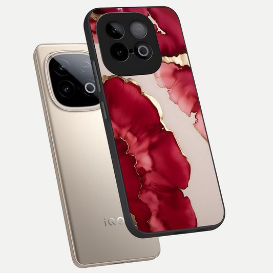  Pink And White Marble phone case for iQOO Neo 10 showing premium glass back cover with detailed artwork