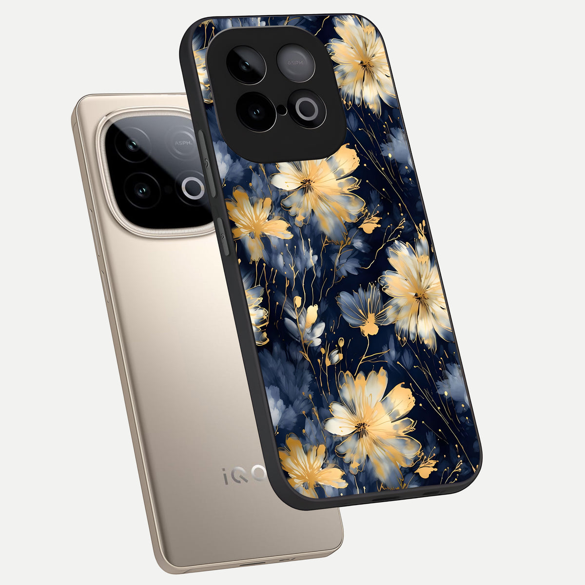  Royal Petal Dream phone case for iQOO Neo 10 showing premium glass back cover with detailed artwork