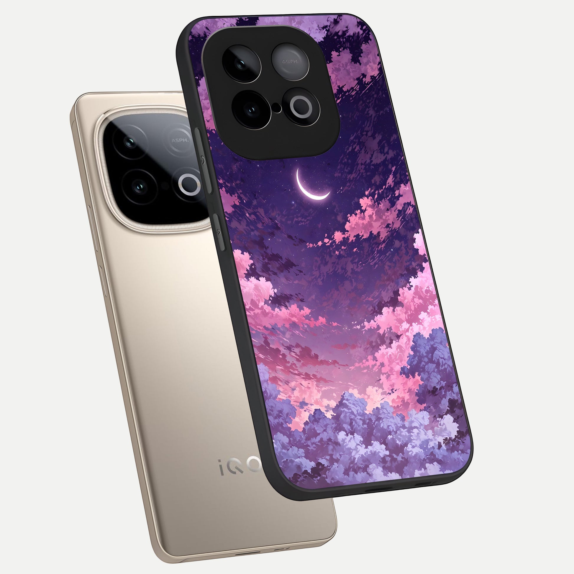  Sky Drift Clouds phone case for iQOO Neo 10 showing premium glass back cover with detailed artwork