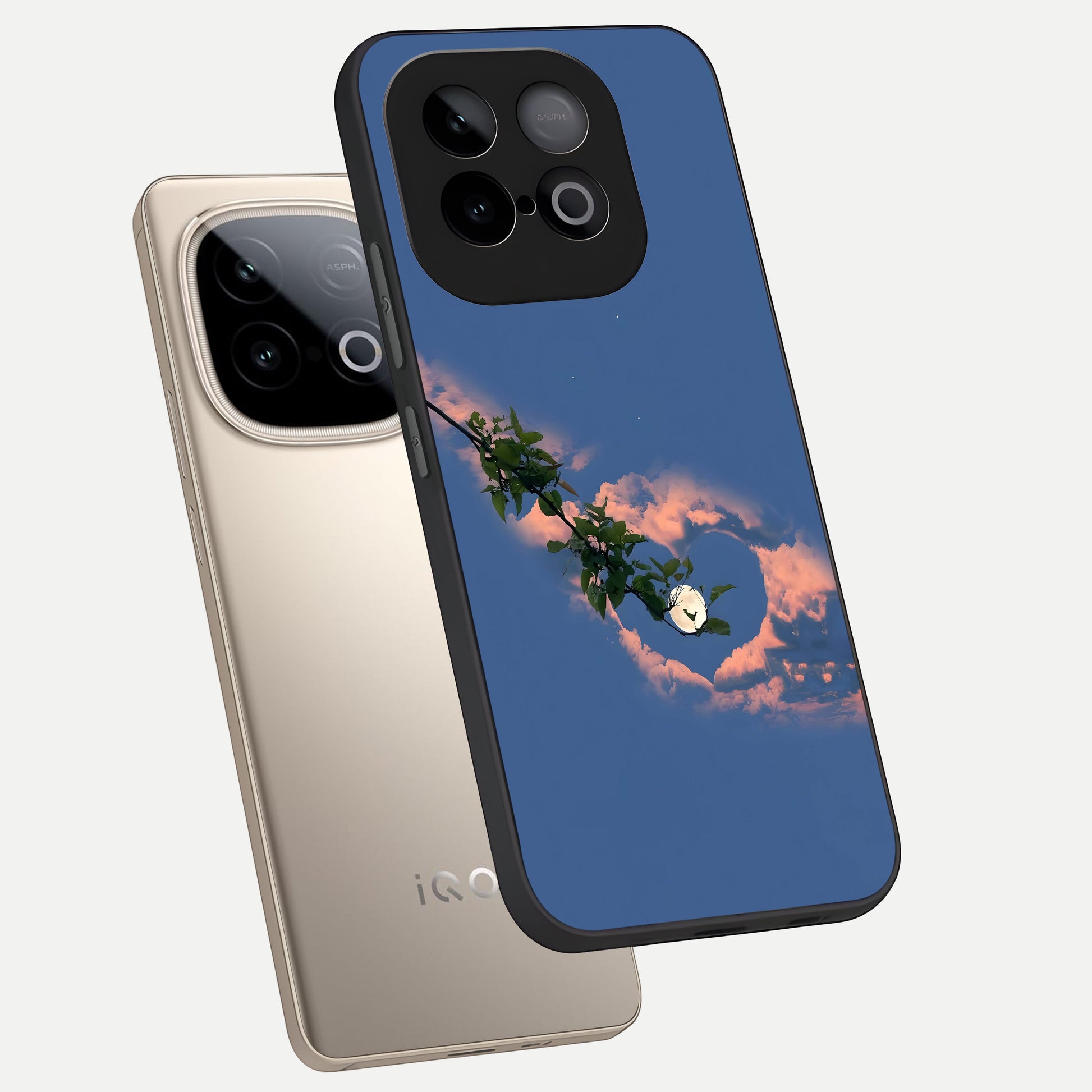  Sky Under Tree phone case for iQOO Neo 10 showing premium glass back cover with detailed artwork