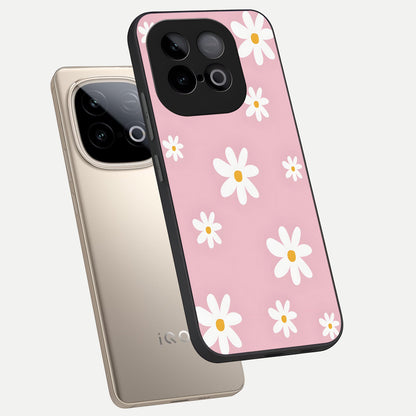  Soft Daisy Bliss phone case for iQOO Neo 10 showing premium glass back cover with detailed artwork