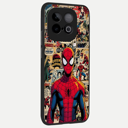  Aesthetic Spider back cover for iQOO Neo 10 slim fit glass case with vibrant aesthetic design