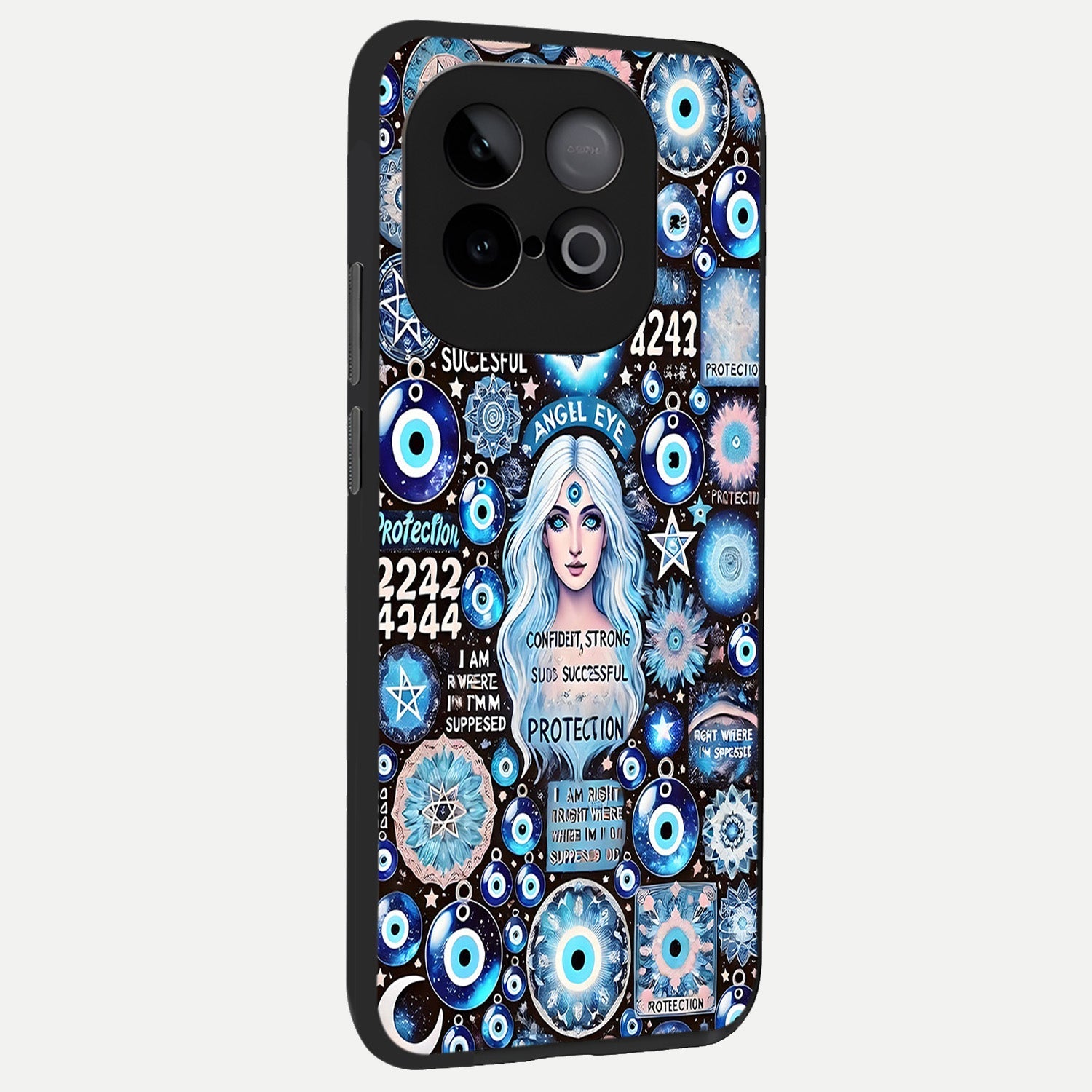  Angel Aura Shield back cover for iQOO Neo 10 slim fit glass case with vibrant aesthetic design