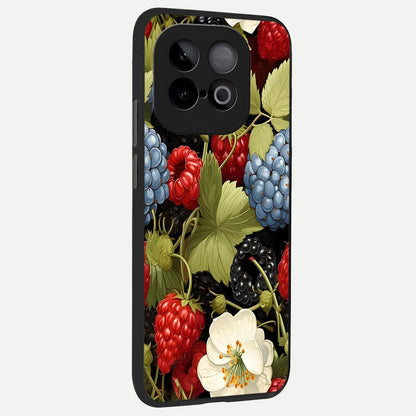  Berry Bloom Charm back cover for iQOO Neo 10 slim fit glass case with vibrant aesthetic design