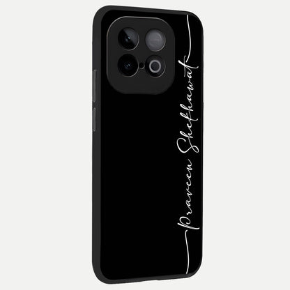 Black Tune Custom Name back cover for iQOO Neo 10 slim fit glass case with vibrant aesthetic design