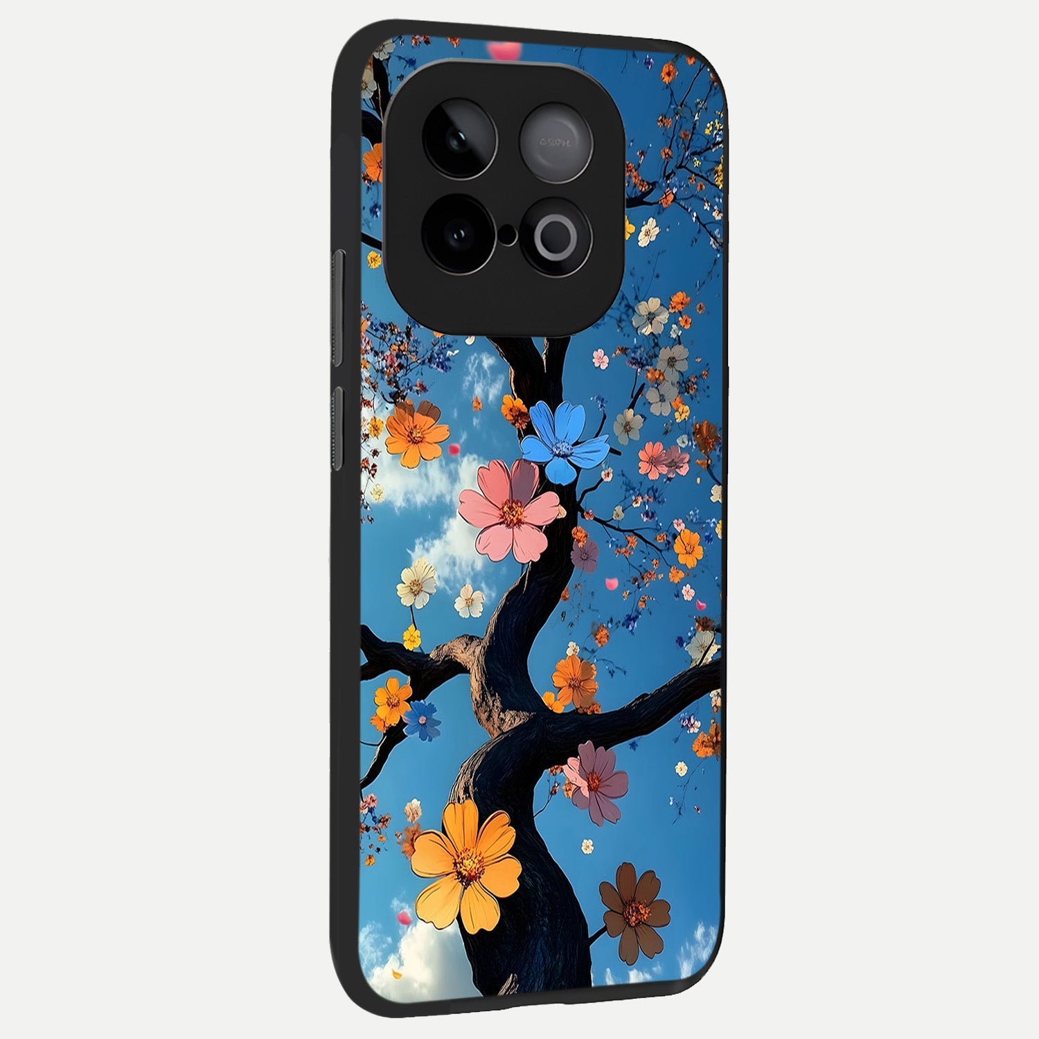  Blossom Dream Sky back cover for iQOO Neo 10 slim fit glass case with vibrant aesthetic design