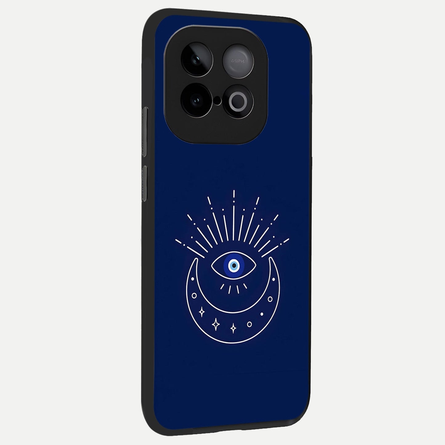  Blue Evil Eye back cover for iQOO Neo 10 slim fit glass case with vibrant aesthetic design