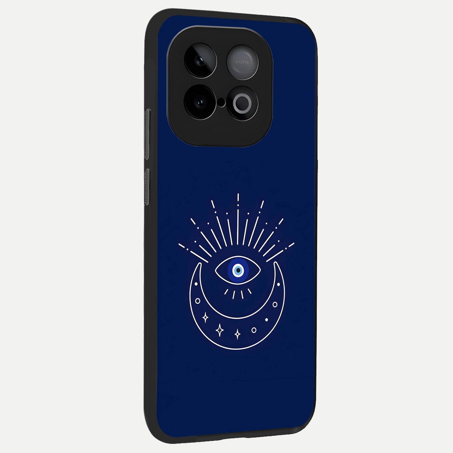  Blue Evil Eye back cover for iQOO Neo 10 slim fit glass case with vibrant aesthetic design