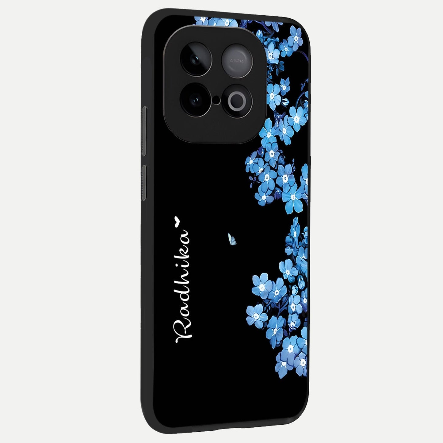  Blue Petal Dream Custom Name back cover for iQOO Neo 10 slim fit glass case with vibrant aesthetic design