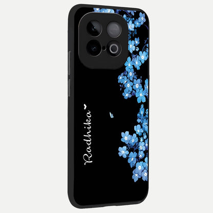  Blue Petal Dream Custom Name back cover for iQOO Neo 10 slim fit glass case with vibrant aesthetic design