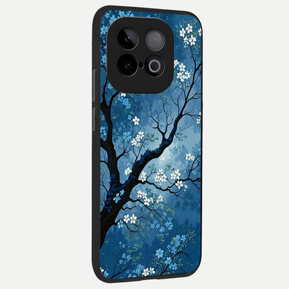  Blue Tree Serenity back cover for iQOO Neo 10 slim fit glass case with vibrant aesthetic design