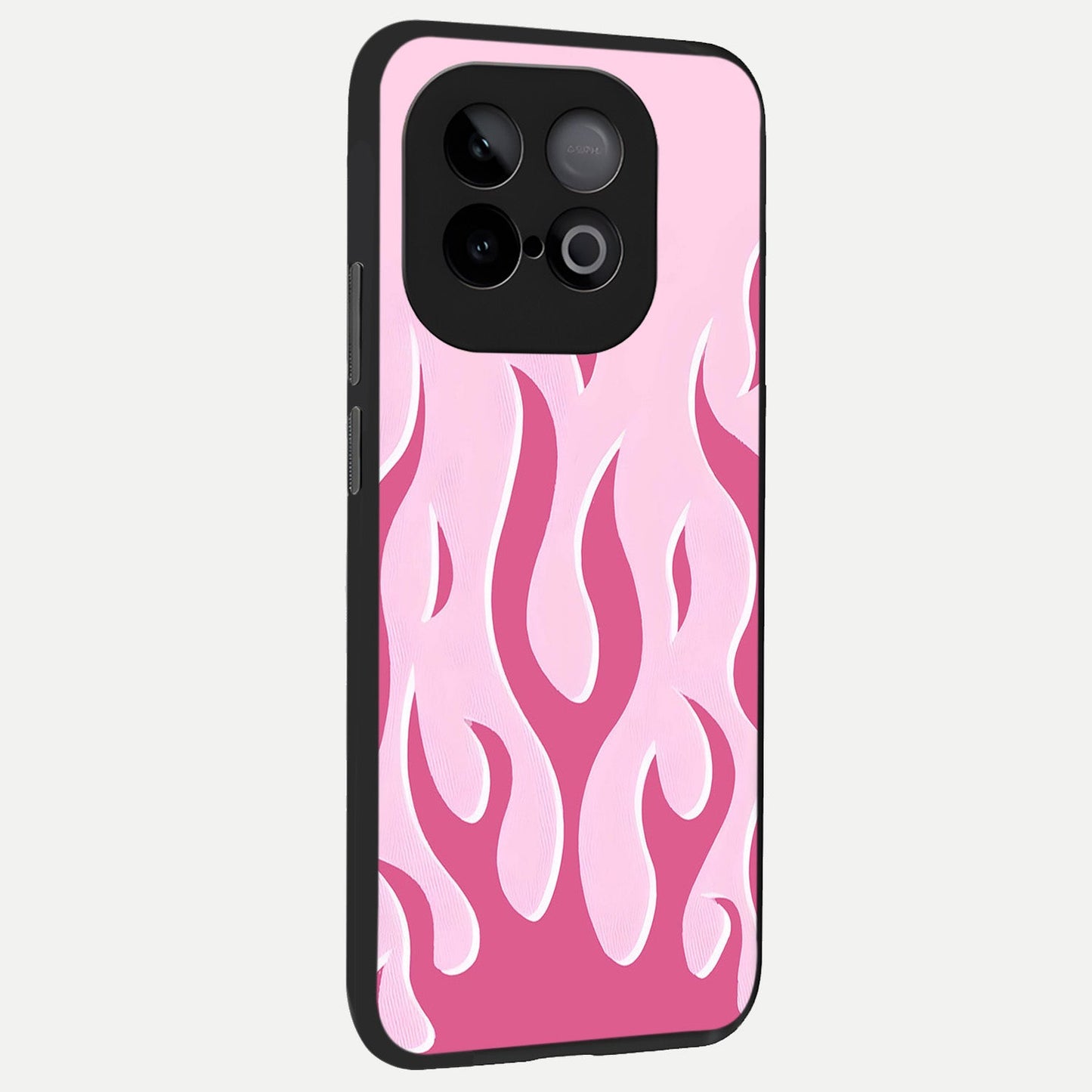  Blush Flame Energy back cover for iQOO Neo 10 slim fit glass case with vibrant aesthetic design