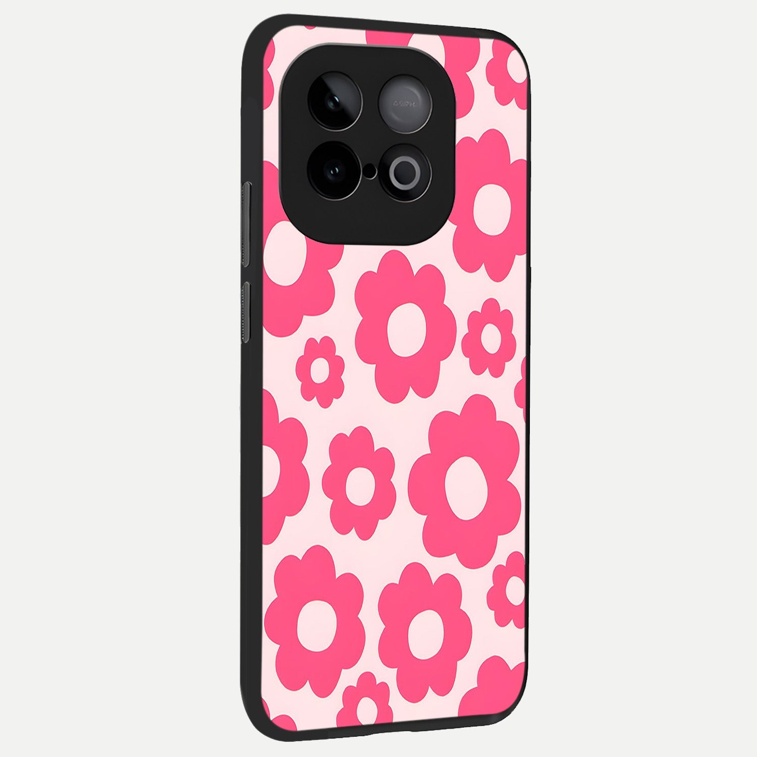  Blush Flower Pop back cover for iQOO Neo 10 slim fit glass case with vibrant aesthetic design