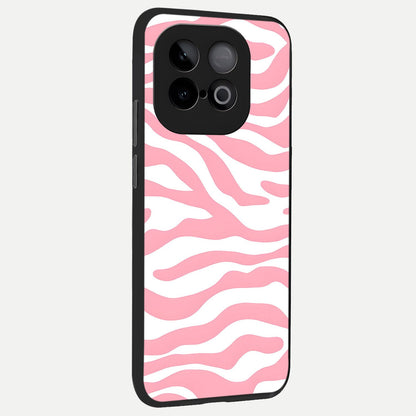  Blush Zebra Flow back cover for iQOO Neo 10 slim fit glass case with vibrant aesthetic design