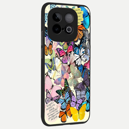  Butterflies Petal Dream back cover for iQOO Neo 10 slim fit glass case with vibrant aesthetic design