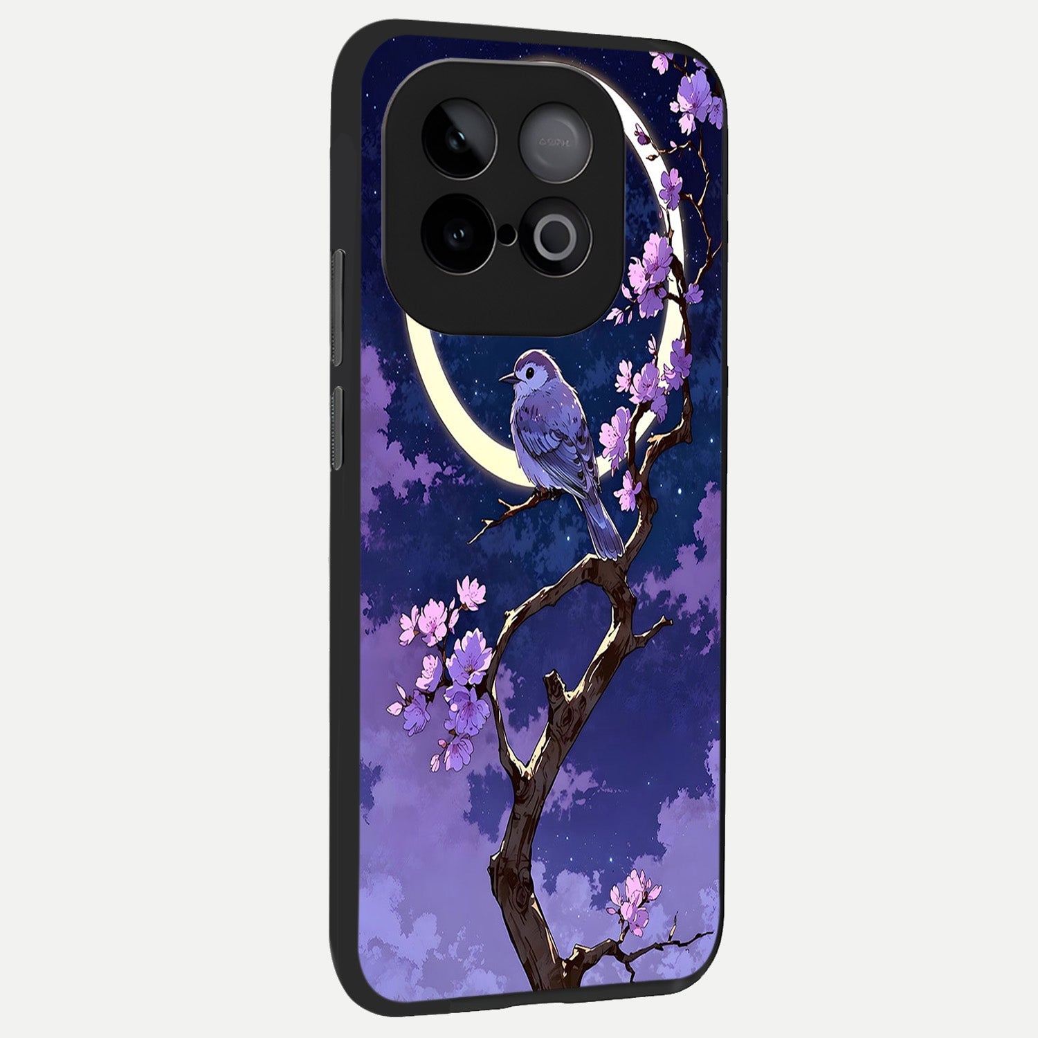  Celestial Bird Blossom back cover for iQOO Neo 10 slim fit glass case with vibrant aesthetic design