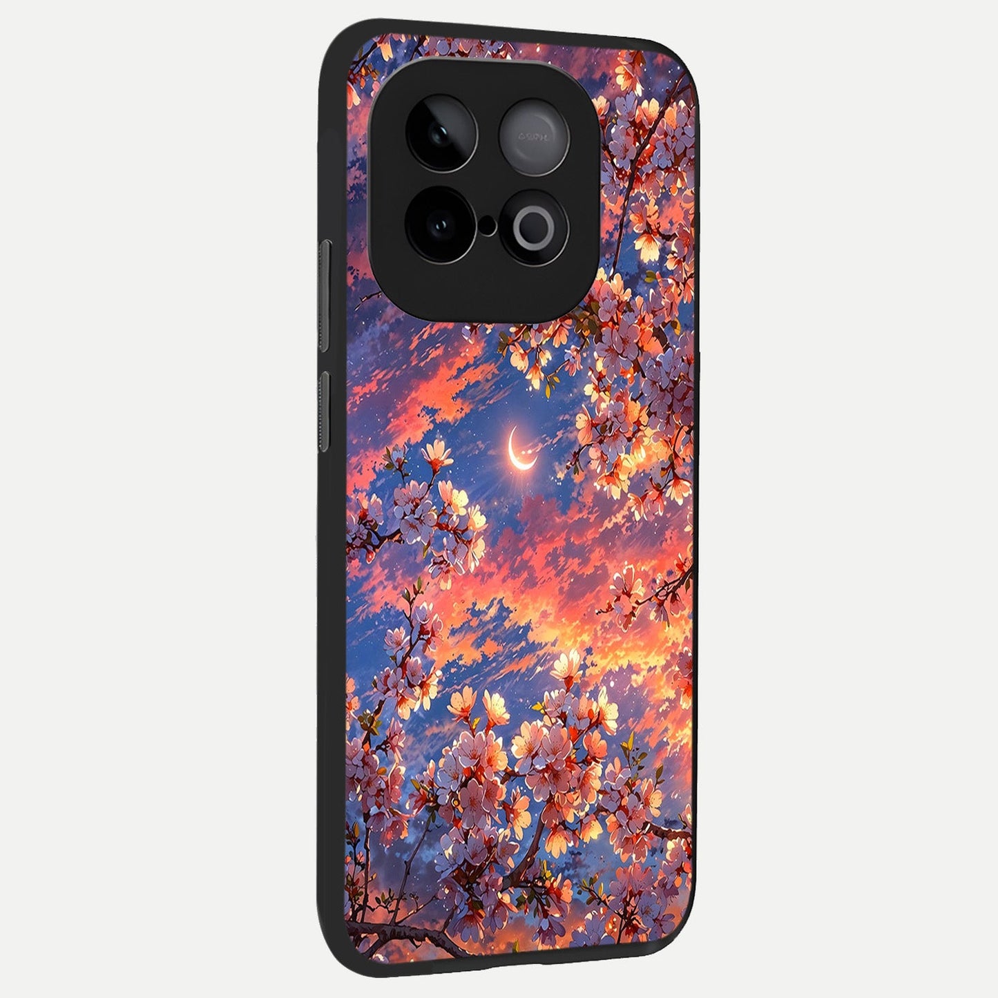  Celestial Sakura Sunset back cover for iQOO Neo 10 slim fit glass case with vibrant aesthetic design
