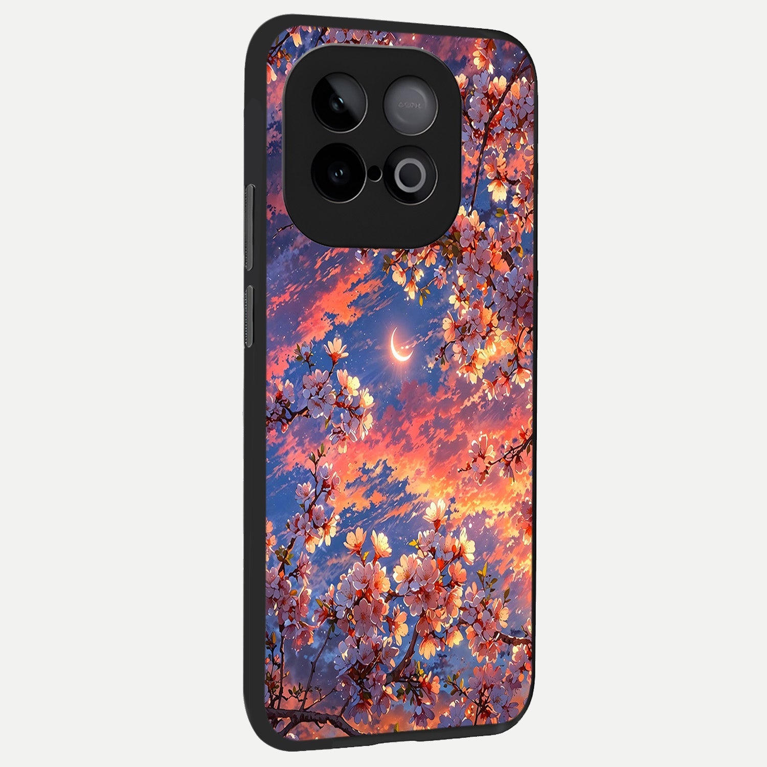  Celestial Sakura Sunset back cover for iQOO Neo 10 slim fit glass case with vibrant aesthetic design