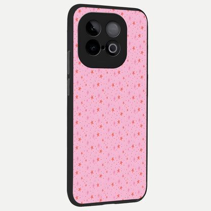  Cosmic Pink Sparkle back cover for iQOO Neo 10 slim fit glass case with vibrant aesthetic design