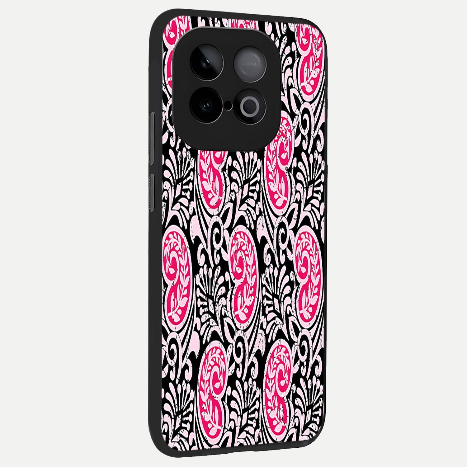  Crimson Paisley Charm back cover for iQOO Neo 10 slim fit glass case with vibrant aesthetic design