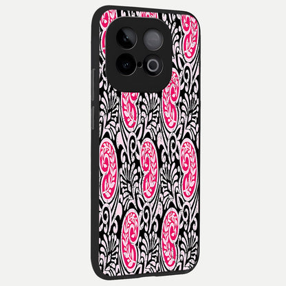  Crimson Paisley Charm back cover for iQOO Neo 10 slim fit glass case with vibrant aesthetic design