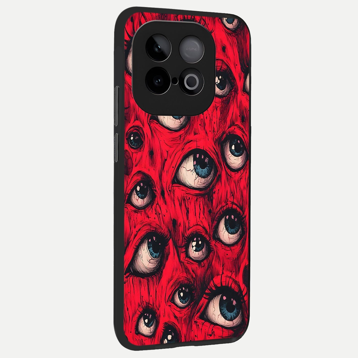  Crimson Watch Eyes back cover for iQOO Neo 10 slim fit glass case with vibrant aesthetic design
