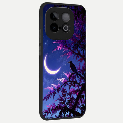  Crow And Moon Scenery back cover for iQOO Neo 10 slim fit glass case with vibrant aesthetic design