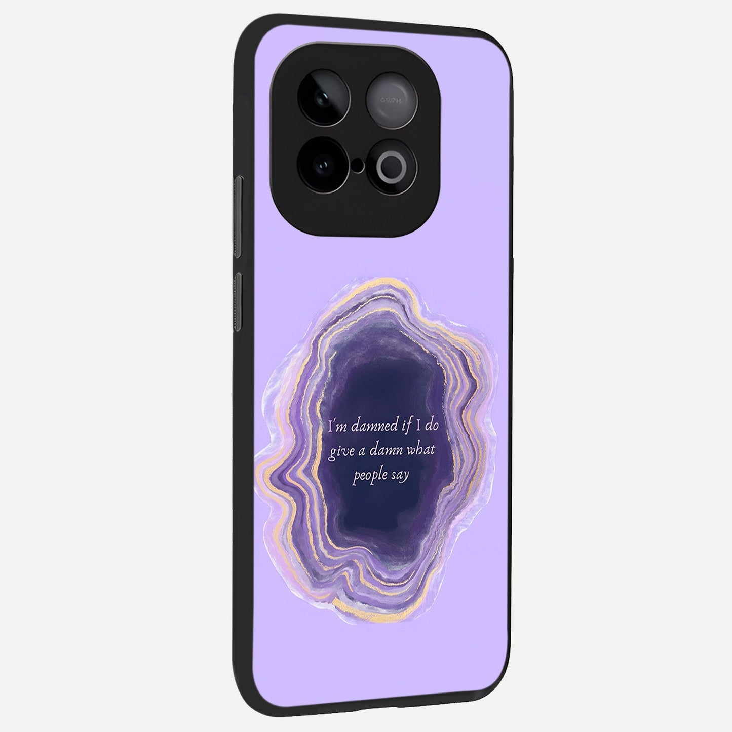  Damned People Quote back cover for iQOO Neo 10 slim fit glass case with vibrant aesthetic design