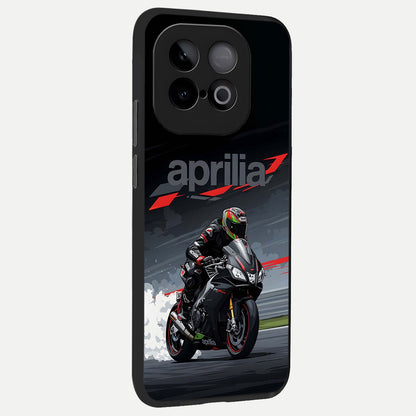  Dark Aprilla back cover for iQOO Neo 10 slim fit glass case with vibrant aesthetic design