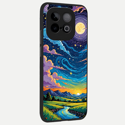  Dreamy Night Landscape back cover for iQOO Neo 10 slim fit glass case with vibrant aesthetic design