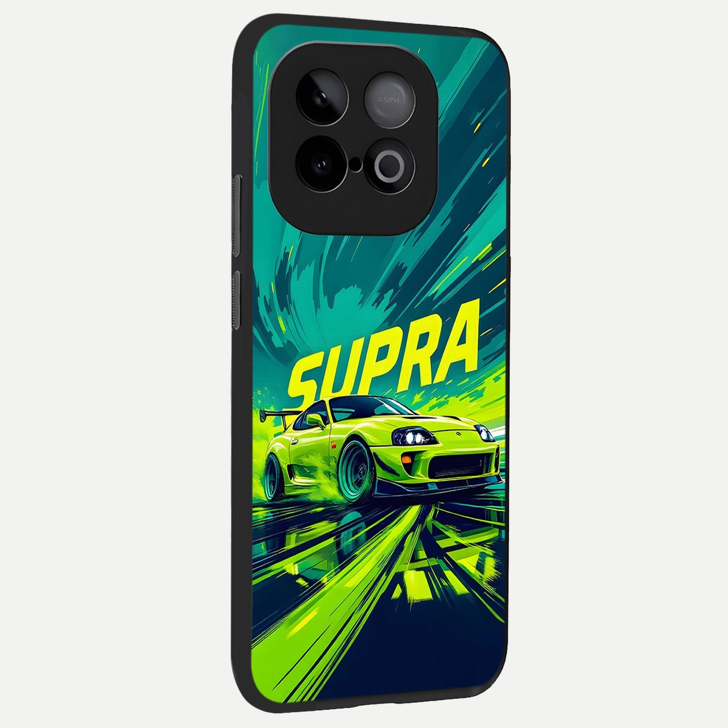  Electric Supra Thunder back cover for iQOO Neo 10 slim fit glass case with vibrant aesthetic design