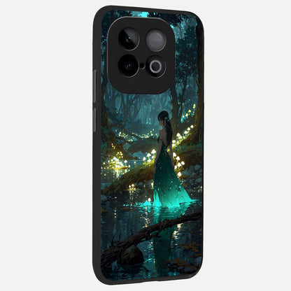  Enchanted Forest Glow back cover for iQOO Neo 10 slim fit glass case with vibrant aesthetic design