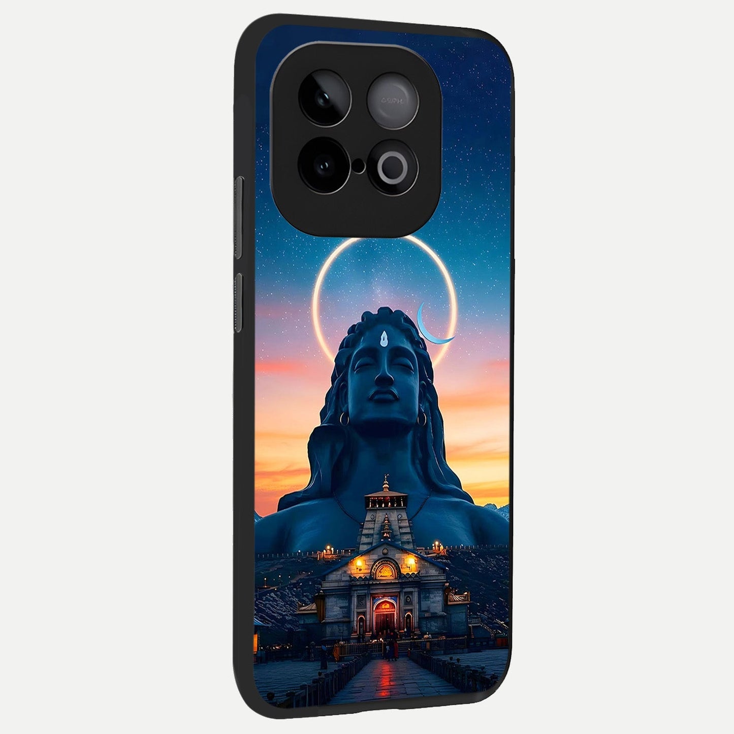  Eternal Shiva Aura back cover for iQOO Neo 10 slim fit glass case with vibrant aesthetic design