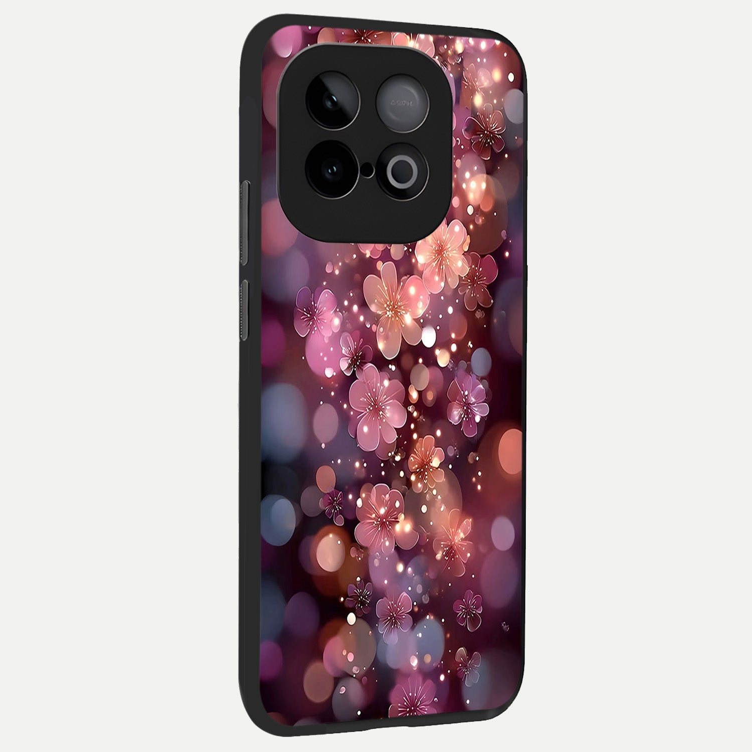  Glowing Petal Bliss back cover for iQOO Neo 10 slim fit glass case with vibrant aesthetic design