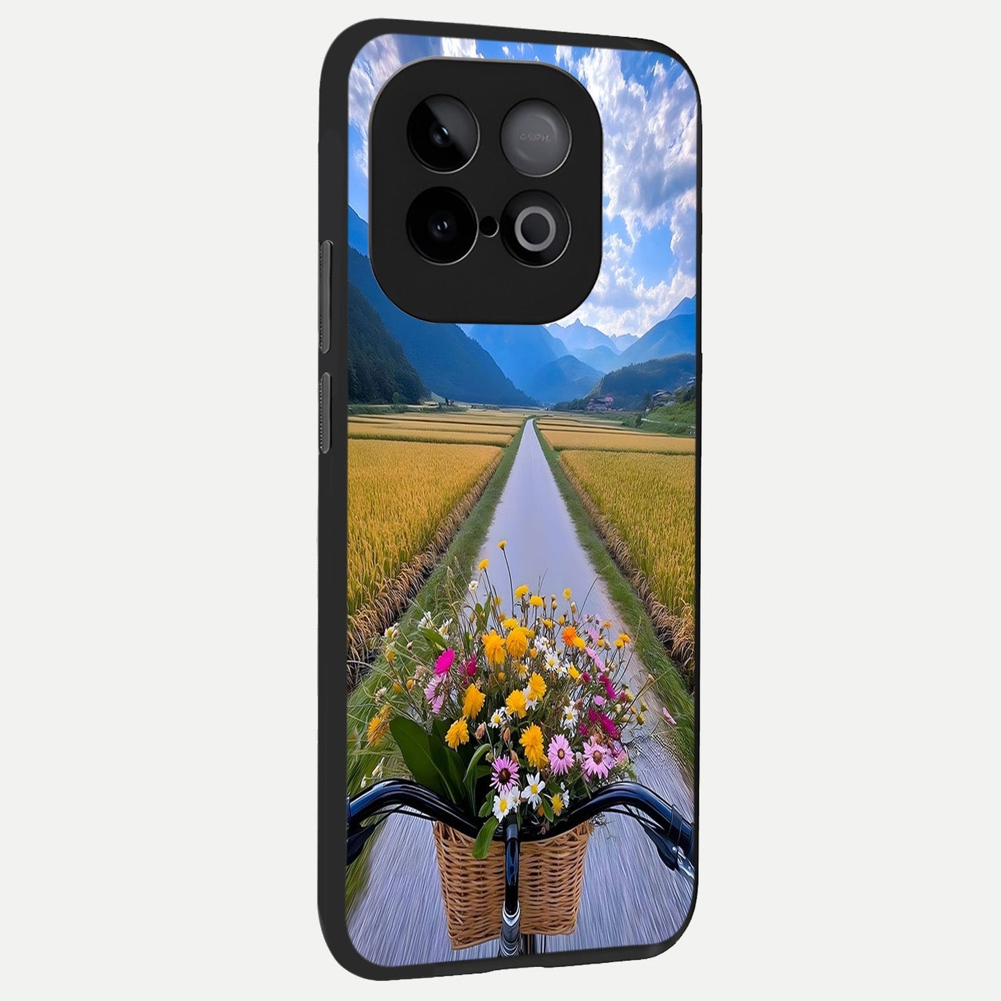  Golden Field Journey back cover for iQOO Neo 10 slim fit glass case with vibrant aesthetic design