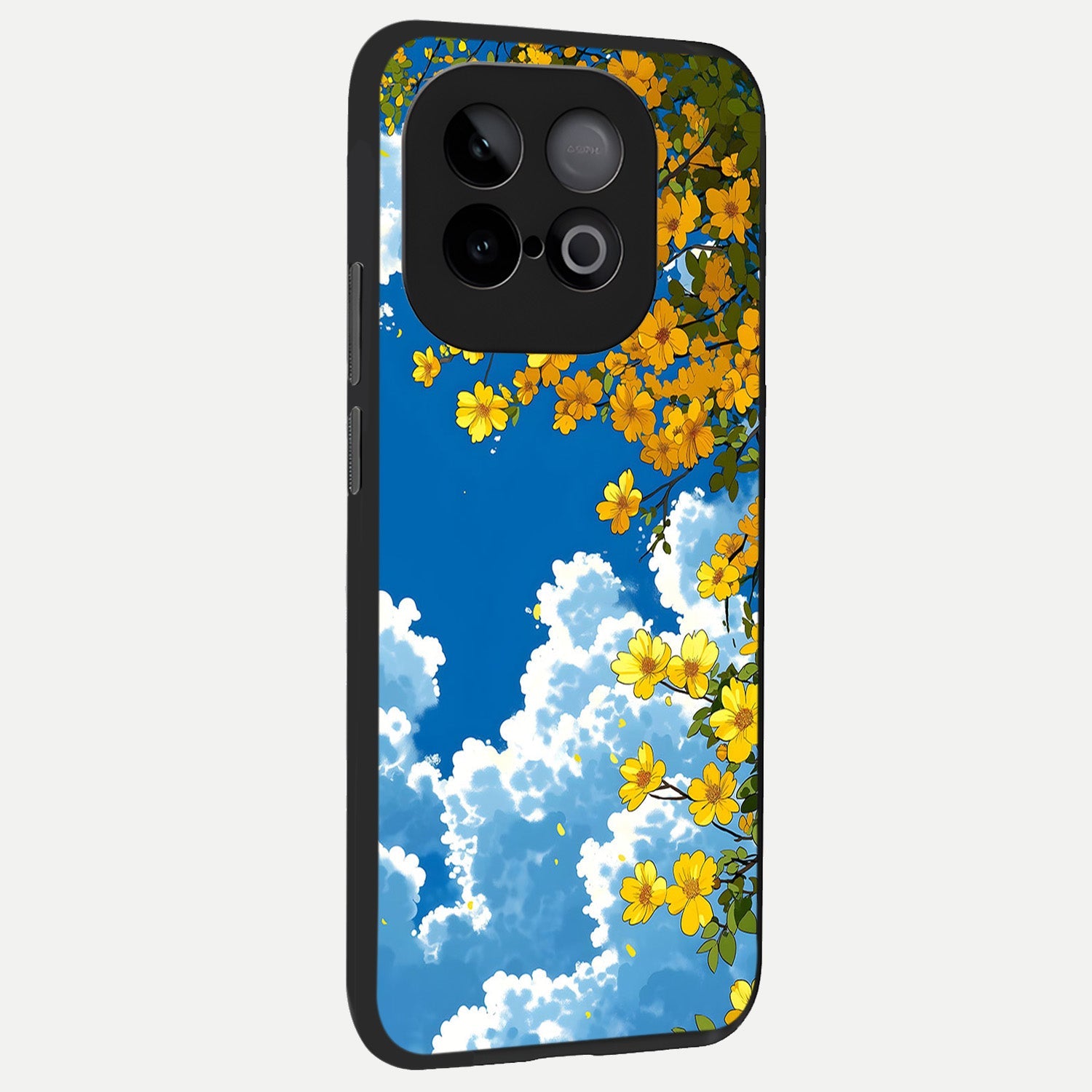  Golden Petal Sky back cover for iQOO Neo 10 slim fit glass case with vibrant aesthetic design
