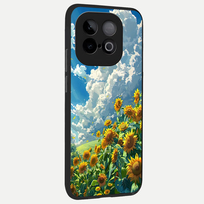  Golden Sun Glory back cover for iQOO Neo 10 slim fit glass case with vibrant aesthetic design