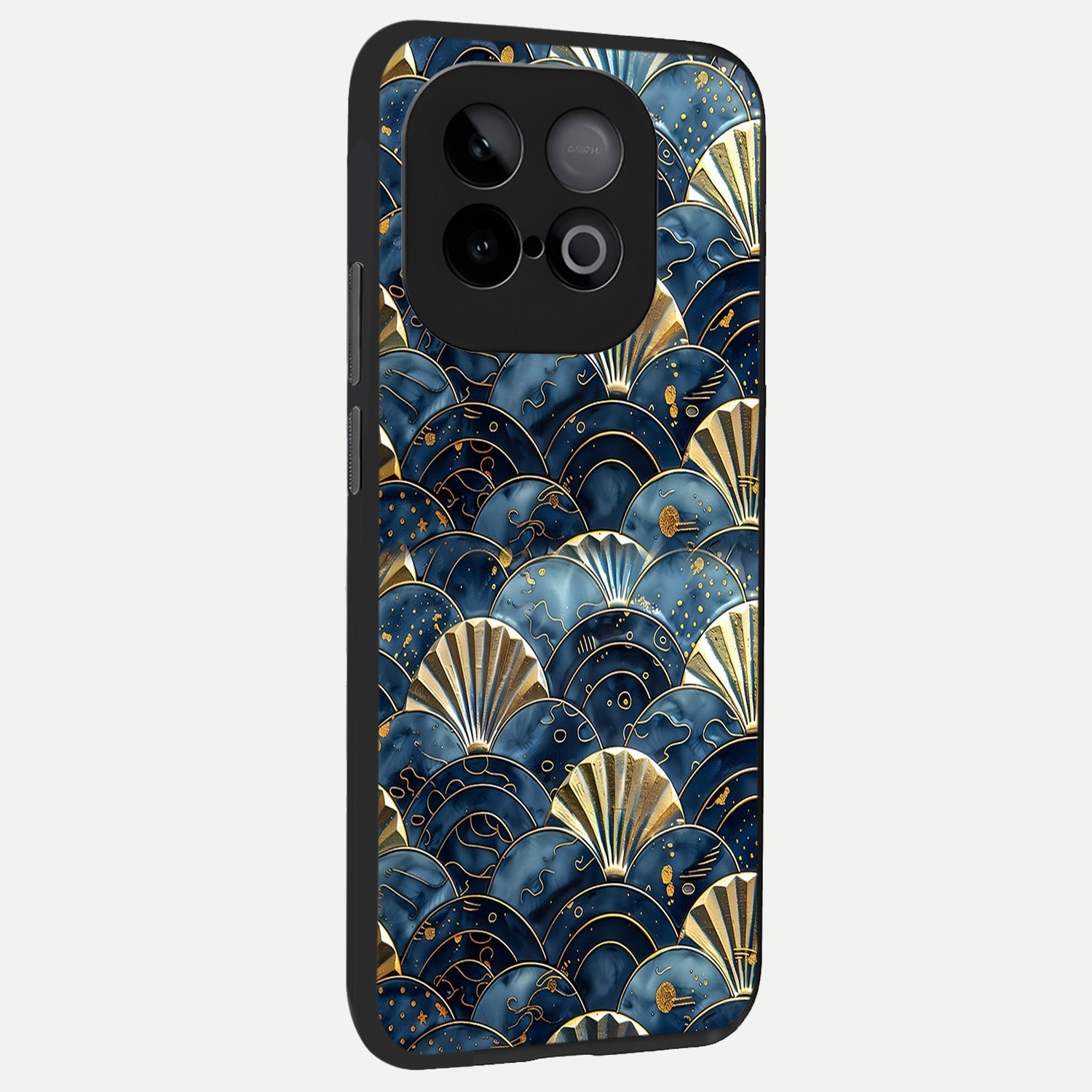  Golden Wave Luxe back cover for iQOO Neo 10 slim fit glass case with vibrant aesthetic design