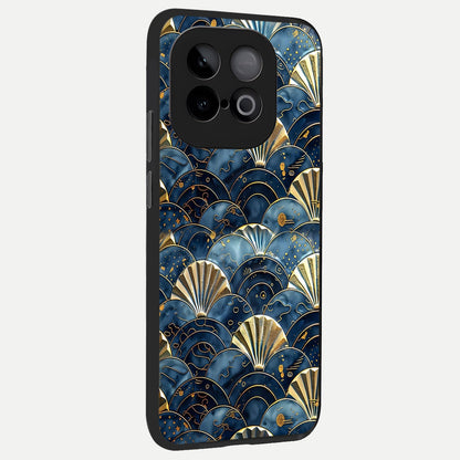  Golden Wave Luxe back cover for iQOO Neo 10 slim fit glass case with vibrant aesthetic design