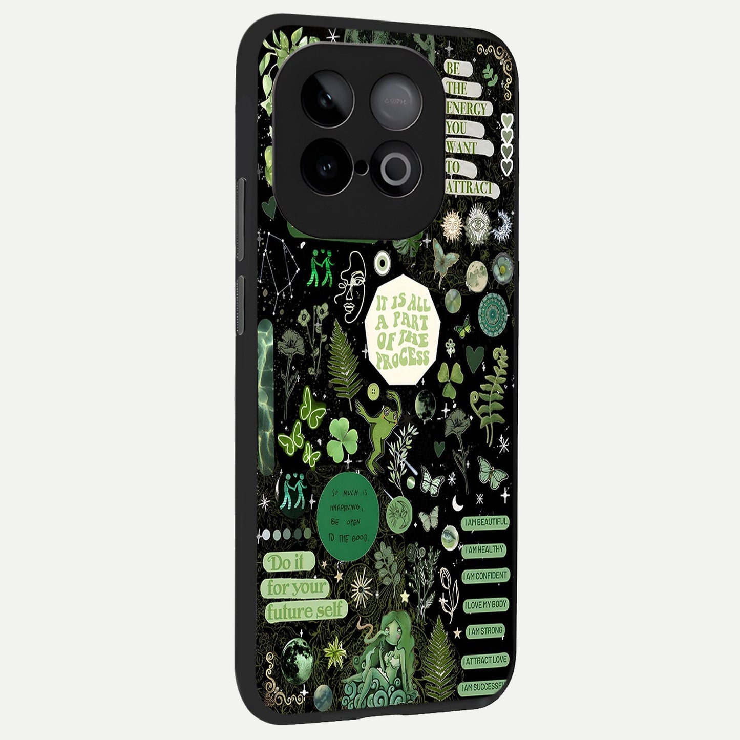  Green Mandala Pattern back cover for iQOO Neo 10 slim fit glass case with vibrant aesthetic design
