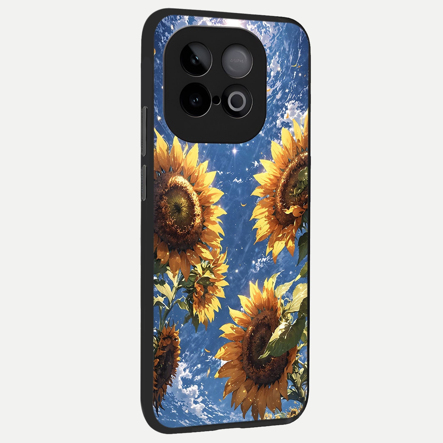  Heavenly Sunflower Rise back cover for iQOO Neo 10 slim fit glass case with vibrant aesthetic design