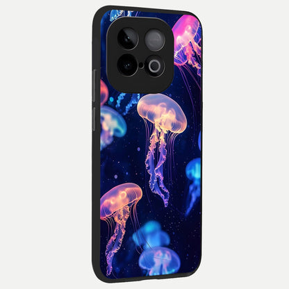  Jellyfish Pattern back cover for iQOO Neo 10 slim fit glass case with vibrant aesthetic design