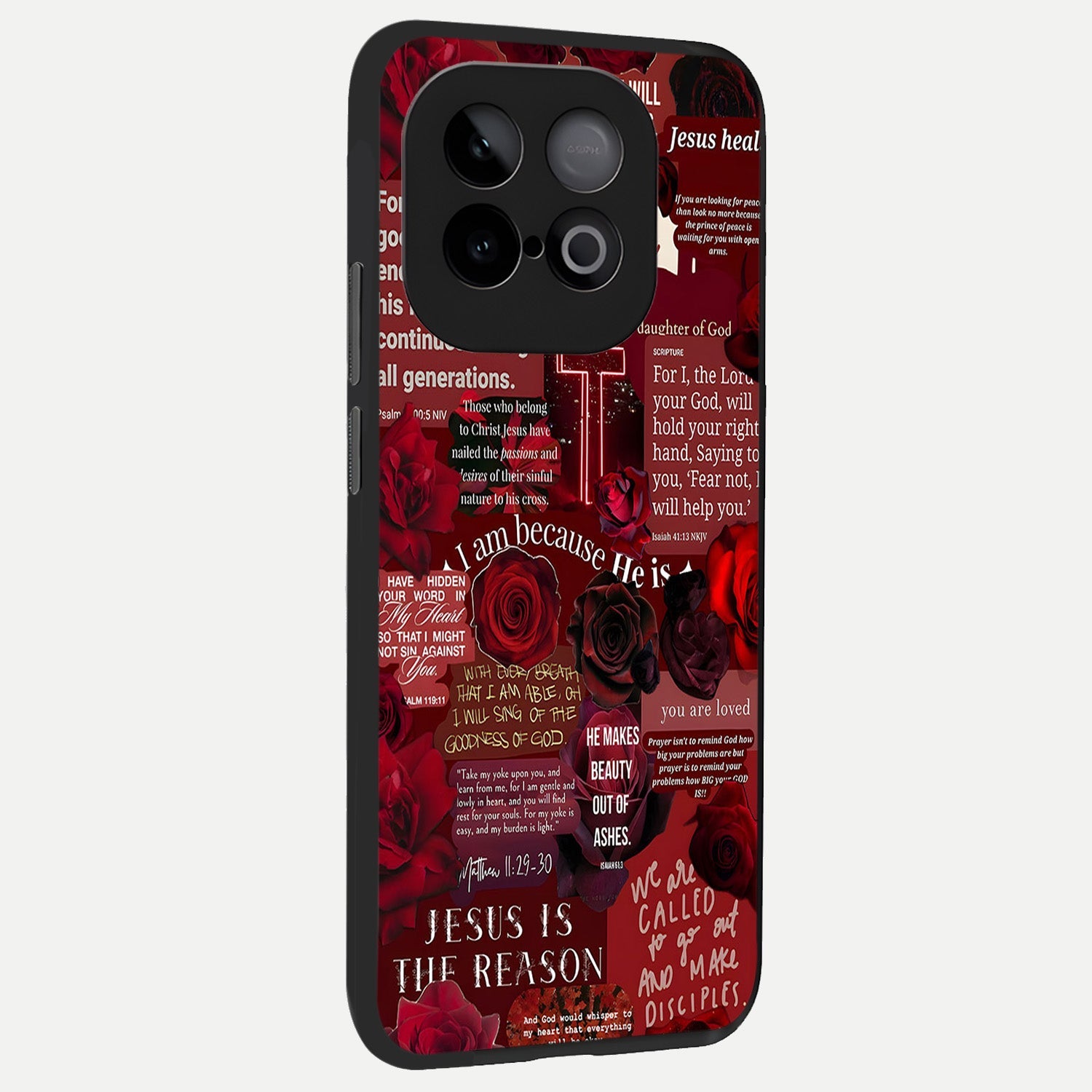  Jesus Love Heals back cover for iQOO Neo 10 slim fit glass case with vibrant aesthetic design